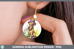GorgeousMardi Gras Splash Dogs Round Earrings design.