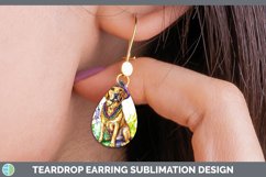 GorgeousMardi Gras Splash Dogs Teardrop Earrings design.