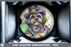GorgeousMardi Gras Splash Dogs Car Coaster design.