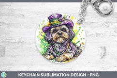 GorgeousMardi Gras Splash Dogs Keychain design.