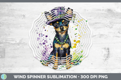 GorgeousMardi Gras Splash Dogs Wind Spinner design.