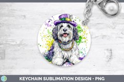 GorgeousMardi Gras Splash Dogs Keychain design.