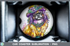 GorgeousMardi Gras Splash Dogs Car Coaster design.