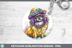 GorgeousMardi Gras Splash Dogs Keychain design.