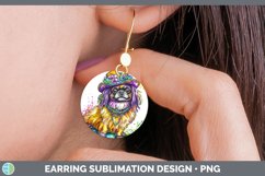GorgeousMardi Gras Splash Dogs Round Earrings design.