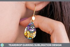 GorgeousMardi Gras Splash Dogs Teardrop Earrings design.