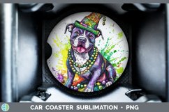 GorgeousMardi Gras Splash Dogs Car Coaster design.