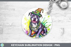 GorgeousMardi Gras Splash Dogs Keychain design.