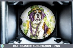 GorgeousMardi Gras Splash Dogs Car Coaster design.