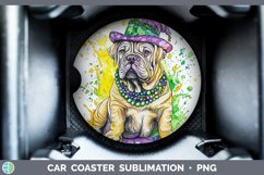 GorgeousMardi Gras Splash Dogs Car Coaster design.