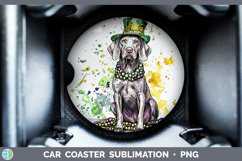 GorgeousMardi Gras Splash Dogs Car Coaster design.