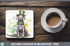 GorgeousMardi Gras Splash Dogs Square Coaster design.