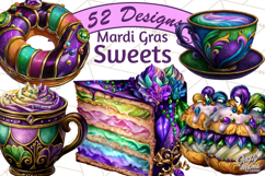 Mardi Gras Cafe Clipart Sweets Desserts Coffee Pastries PNG Product Image 1