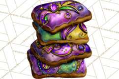Mardi Gras Cafe Clipart Sweets Desserts Coffee Pastries PNG Product Image 5