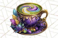 Mardi Gras Cafe Clipart Sweets Desserts Coffee Pastries PNG Product Image 4