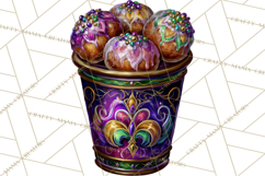 Mardi Gras Cafe Clipart Sweets Desserts Coffee Pastries PNG Product Image 3