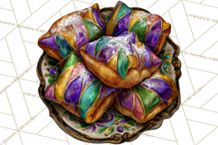 Mardi Gras Cafe Clipart Sweets Desserts Coffee Pastries PNG Product Image 2