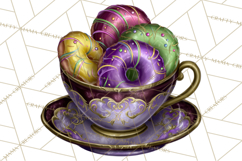Mardi Gras Cafe Clipart Sweets Desserts Coffee Pastries PNG Product Image 4