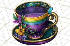 Mardi Gras Cafe Clipart Sweets Desserts Coffee Pastries PNG Product Image 3