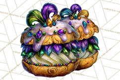 Mardi Gras Cafe Clipart Sweets Desserts Coffee Pastries PNG Product Image 4