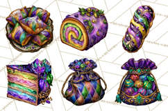 Mardi Gras Cafe Clipart Sweets Desserts Coffee Pastries PNG Product Image 2