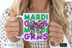 Mardi Gras Coquette Bow PNG, Mardi Gras PNG Product Image 2