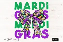 Mardi Gras Coquette Bow PNG, Mardi Gras PNG Product Image 4
