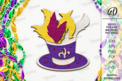 Mardi Gras Tiered Tray Laser Cut. Mardi Gras Decor SVG Product Image 2