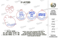 Mardi Gras Tiered Tray Laser Cut. Mardi Gras Wall Decor SVG Product Image 2