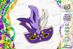 Mardi Gras Tiered Tray Laser Cut. Mardi Gras Decor SVG Product Image 4
