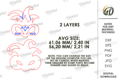 Mardi Gras Tiered Tray Laser Cut. Jester Mask SVG Product Image 2