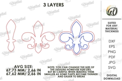 Mardi Gras Tiered Tray Laser Cut. Fleur-de-lis SVG Product Image 2