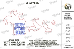 Mardi Gras Tiered Tray Laser Cut. Mardi Gras Wall Decor SVG Product Image 2