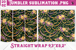 Mardi Gras Tumbler Sublimation | Masquerade Mask Pattern Product Image 1