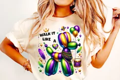Walk it Like A Dog Mardi Gras PNG, Mardi Gras Sublimation Product Image 2