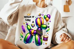 Walk it Like A Dog Mardi Gras PNG, Mardi Gras Sublimation Product Image 1