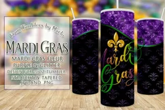 Mardi Gras Tumbler, Fleur de Lis 20oz Tumbler Sublimation Product Image 1