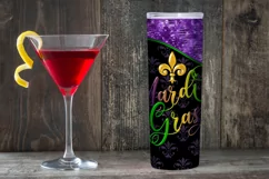 Mardi Gras Tumbler, Fleur de Lis 20oz Tumbler Sublimation Product Image 3