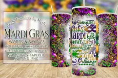 Mardi Gras Tumbler, Mardi Gras Words 20oz Tumbler Design Product Image 1