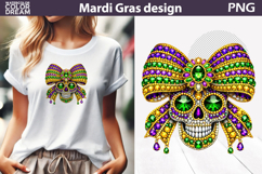 Mardi Gras Sublimation | Mardi Gras Skull Bow Product Image 1