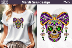 Mardi Gras Sublimation | Mardi Gras Skull Bow Product Image 1
