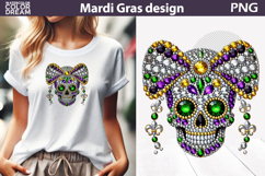 Mardi Gras Sublimation | Mardi Gras Skull Bow Product Image 1