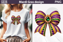 Mardi Gras Sublimation | Mardi Gras Bow Product Image 1