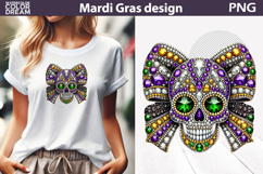 Mardi Gras Sublimation | Mardi Gras Skull Bow Product Image 1