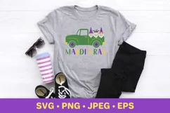 Mardi Gras retro truck with cute gnomes. SVG cut file Product Image 2