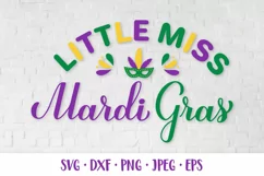 Little Miss Mardi Gras. Kids Fat Tuesday carnival design Product Image 1