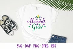 Meowdi Gras SVG. Funny Mardi Gras Quote. Cat Mardi Gras Product Image 2