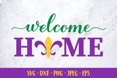 Mardi Gras Welcome Home Sign. Farmhouse sign SVG Product Image 1