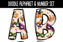 Mardi Gras Doodle Alphabet &amp; Numbers | PNG Files Product Image 6
