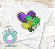 Mardi Gras hearts png Mardi Gras PNG sublimation design Product Image 2